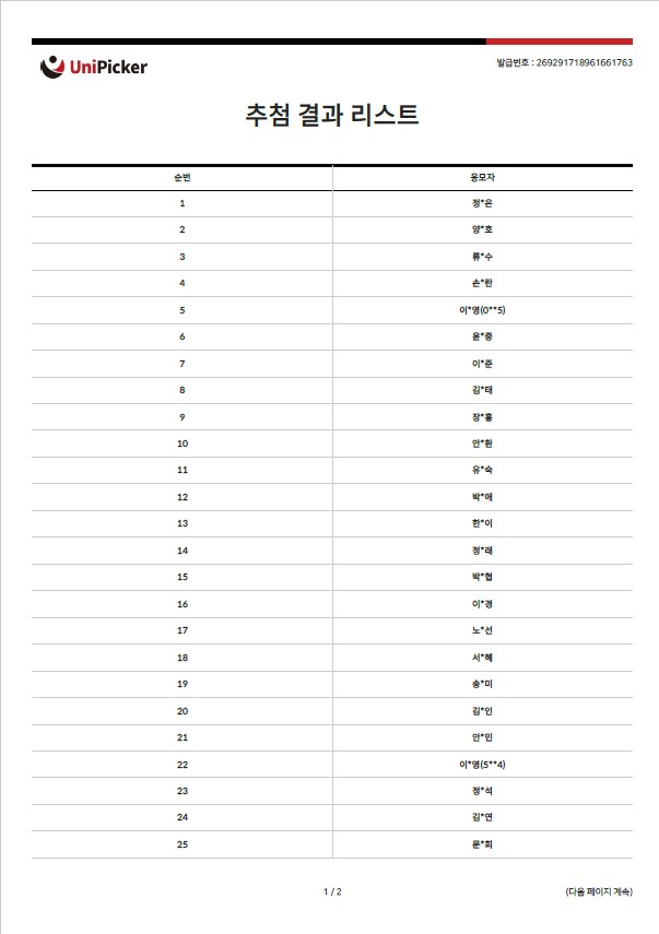 2024년 3분기 내손제2 공영주차장 정기권 추첨 결과 - 자세한 내용은 다음 텍스트 참조